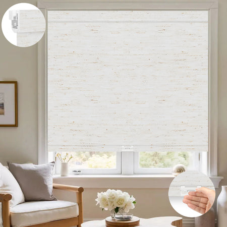 Kincmo No Drill Cordless Roller Shades 100% Blackout  - Linen
