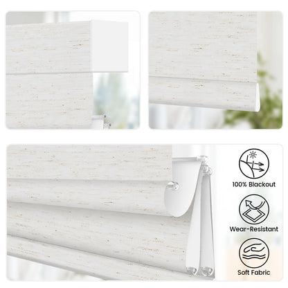 Kincmo Motorized Roman Shades 100% Blackout - Linen