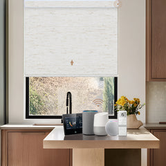 Kincmo Motorized Roller Shades 100% Blackout - Linen