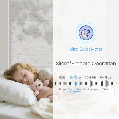 Kincmo Motorized Light Filtering Roman Shades 75% Blackout - Linen