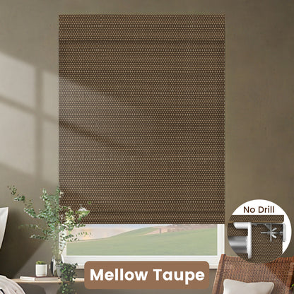 Kincmo No Drill 100% Bamboo Shades, Motorized 50%/70%/100% Blackout - Pure Bamboo