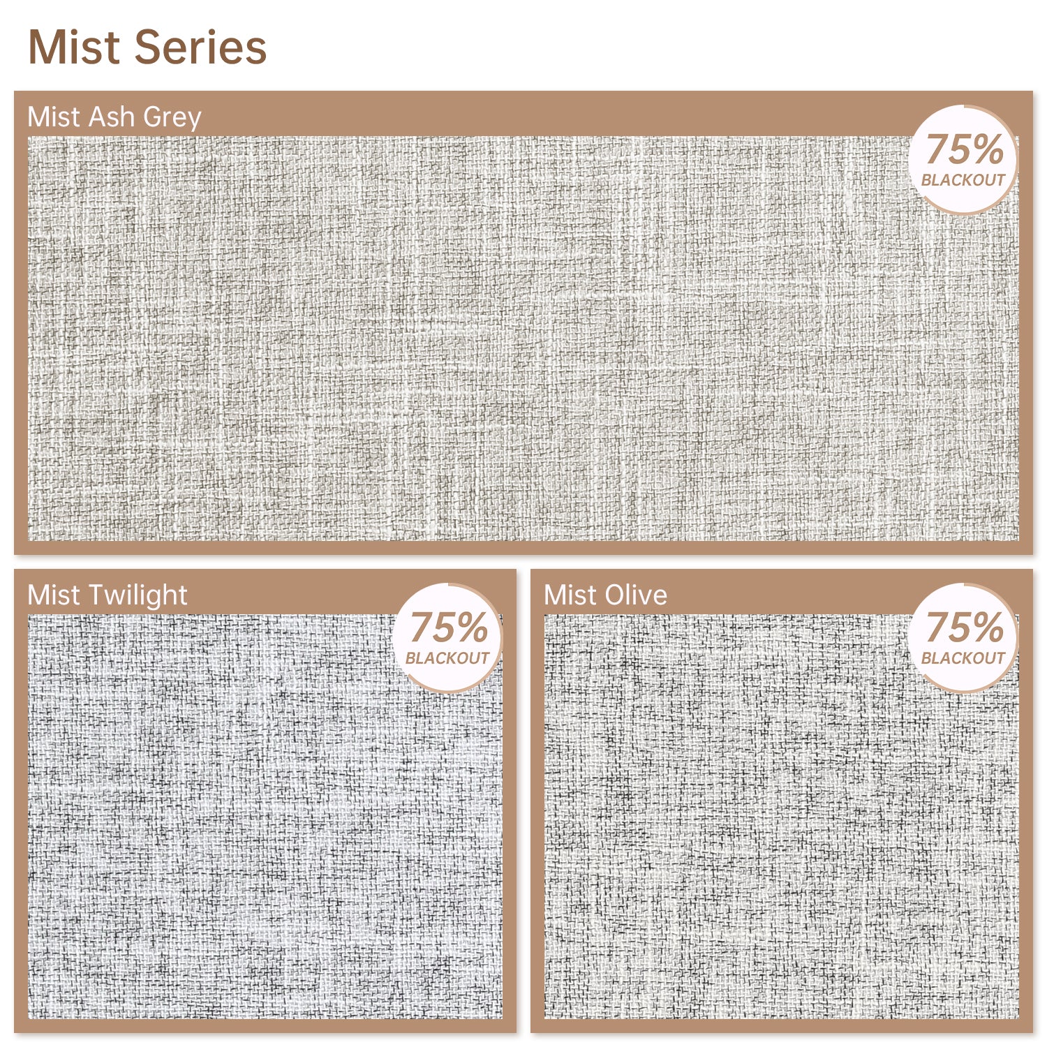 Kincmo Light Filtering Roller Fabric Swatches