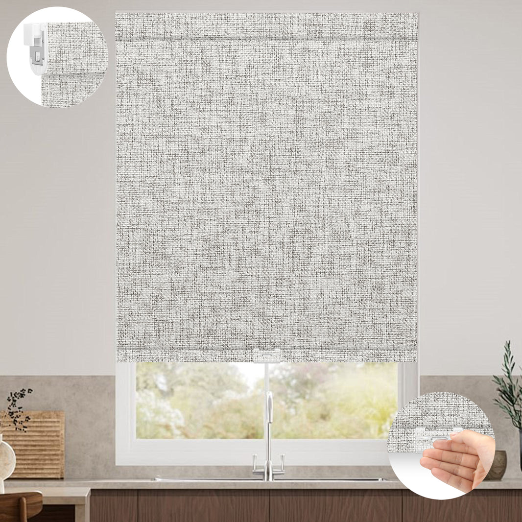 Kincmo No Drill Cordless Roller Shades 100% Blackout - Mist