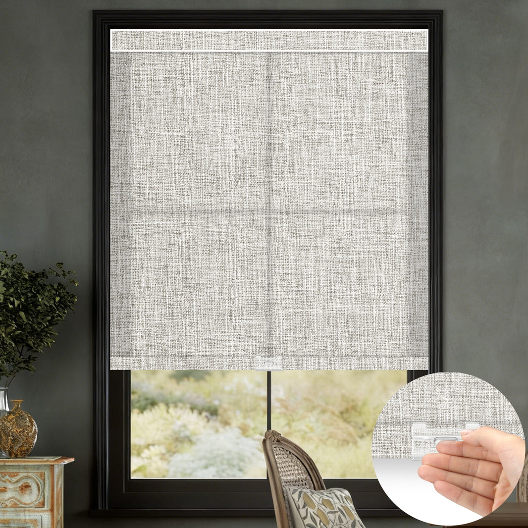 Kincmo Cordless Light Filtering Roller Shades 75% Blackout - Mist