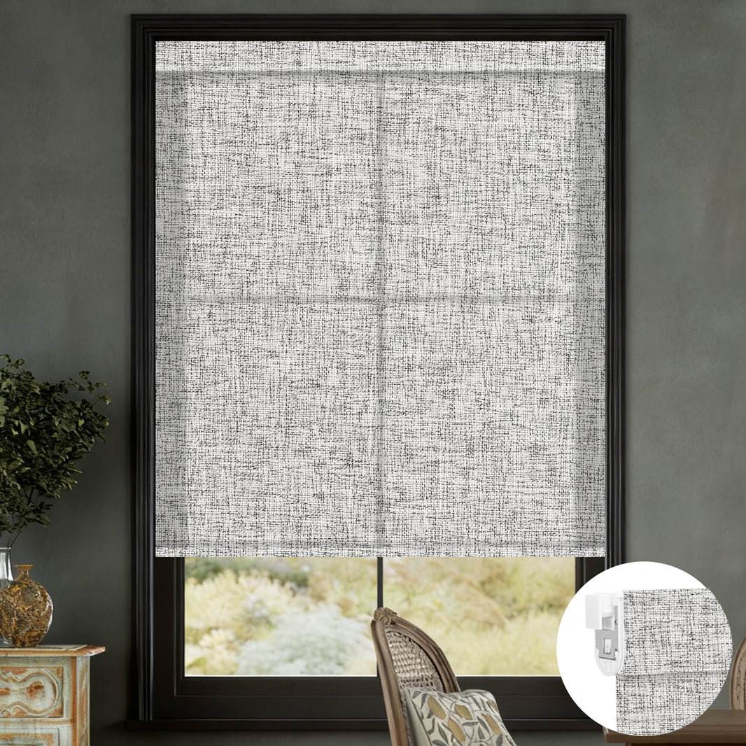 Kincmo No Drill Shades, Motorized 75% Blackout Light Filtering - Mist