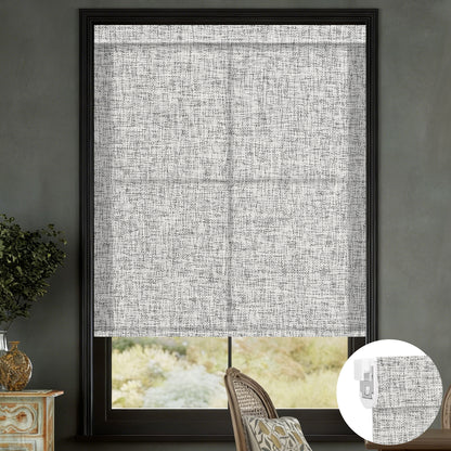 Kincmo No Drill Roller Shades, Motorized 75% Blackout Light Filtering - Mist