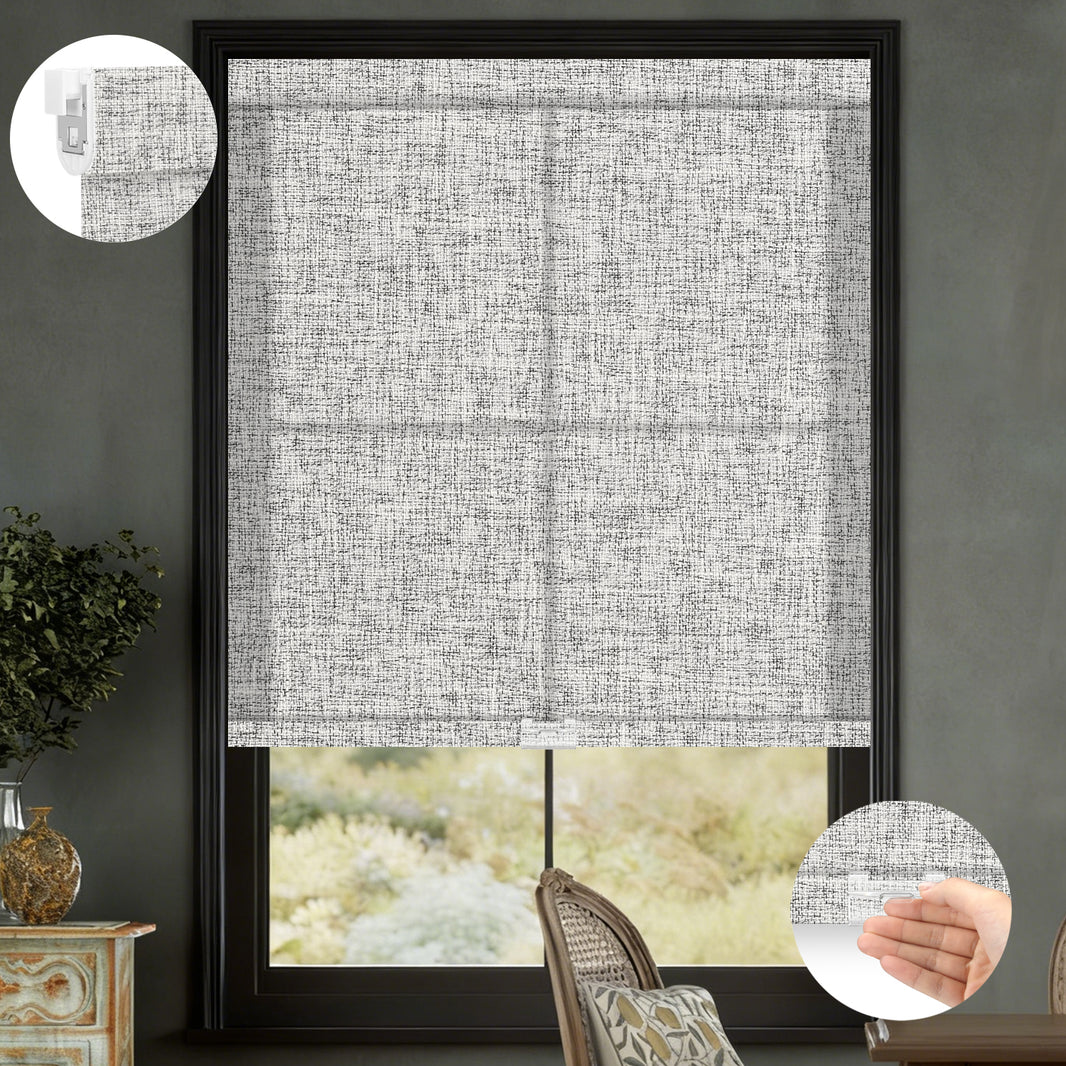 Kincmo No Drill Cordless Light Filtering Roller Shades 75% Blackout - Mist