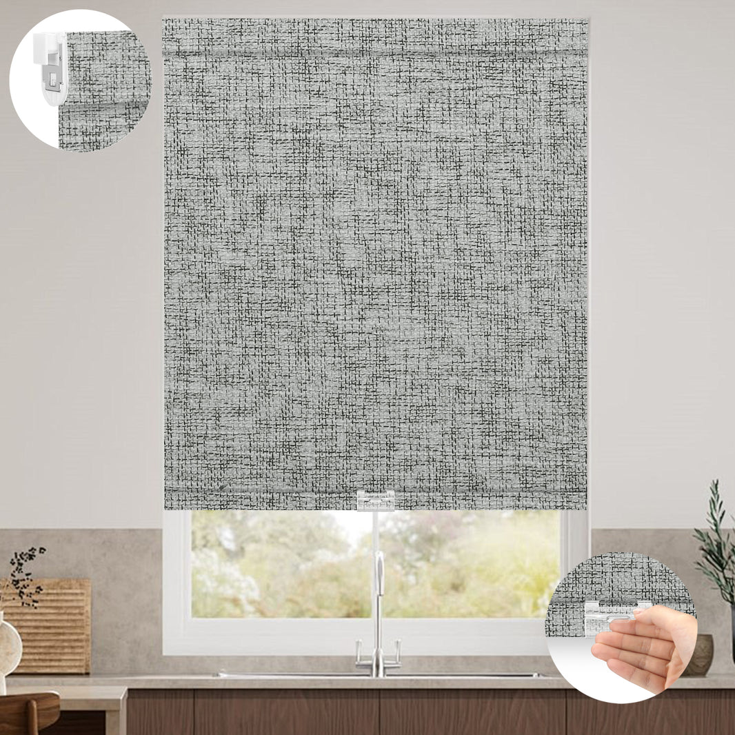 Kincmo No Drill Cordless Roller Shades 100% Blackout - Mist