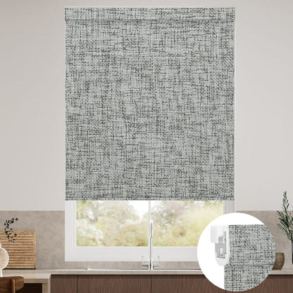 Kincmo No Drill Shades, Motorized 100% Blackout - Mist