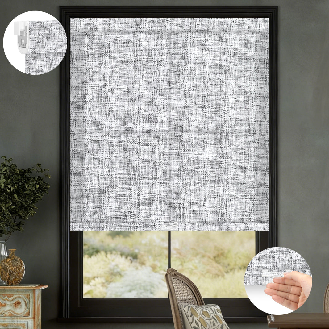 Kincmo No Drill Cordless Light Filtering Roller Shades 75% Blackout - Mist