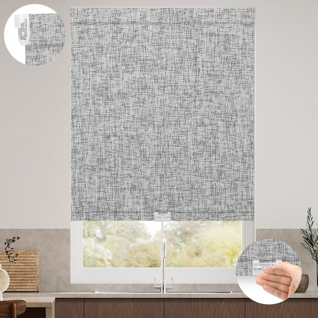 Kincmo No Drill Cordless Roller Shades 100% Blackout - Mist