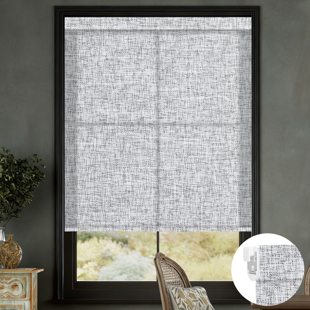 Kincmo No Drill Shades, Motorized 75% Blackout Light Filtering - Mist