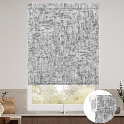 Kincmo No Drill Shades, Motorized 100% Blackout - Mist