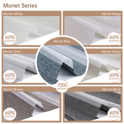 Kincmo Motorized Zebra Shades 60%/75% Blackout - Monet