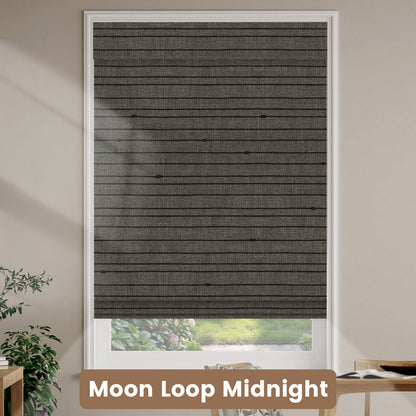 Kincmo Motorized Natural Woven Wood Shades 50%/70%/100% Blackout - Designer