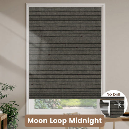 Kincmo No Drill Woven Wood Shades, Motorized 50%/70%/100% Blackout - Designer