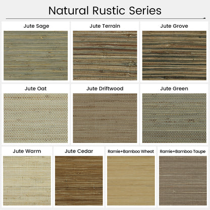 Kincmo Motorized Woven Wood Shades 50%/70%/100% Blackout - Natural Rustic