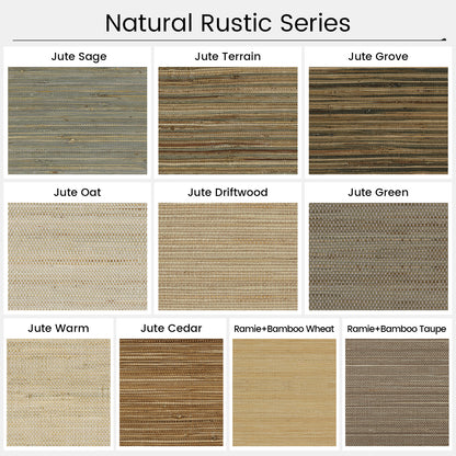 Kincmo Motorized Woven Wood Shades 50%/70%/100% Blackout - Natural Rustic