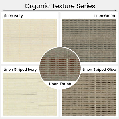 Kincmo Motorized Woven Wood Shades 50%/70%/100% Blackout - Organic Texture