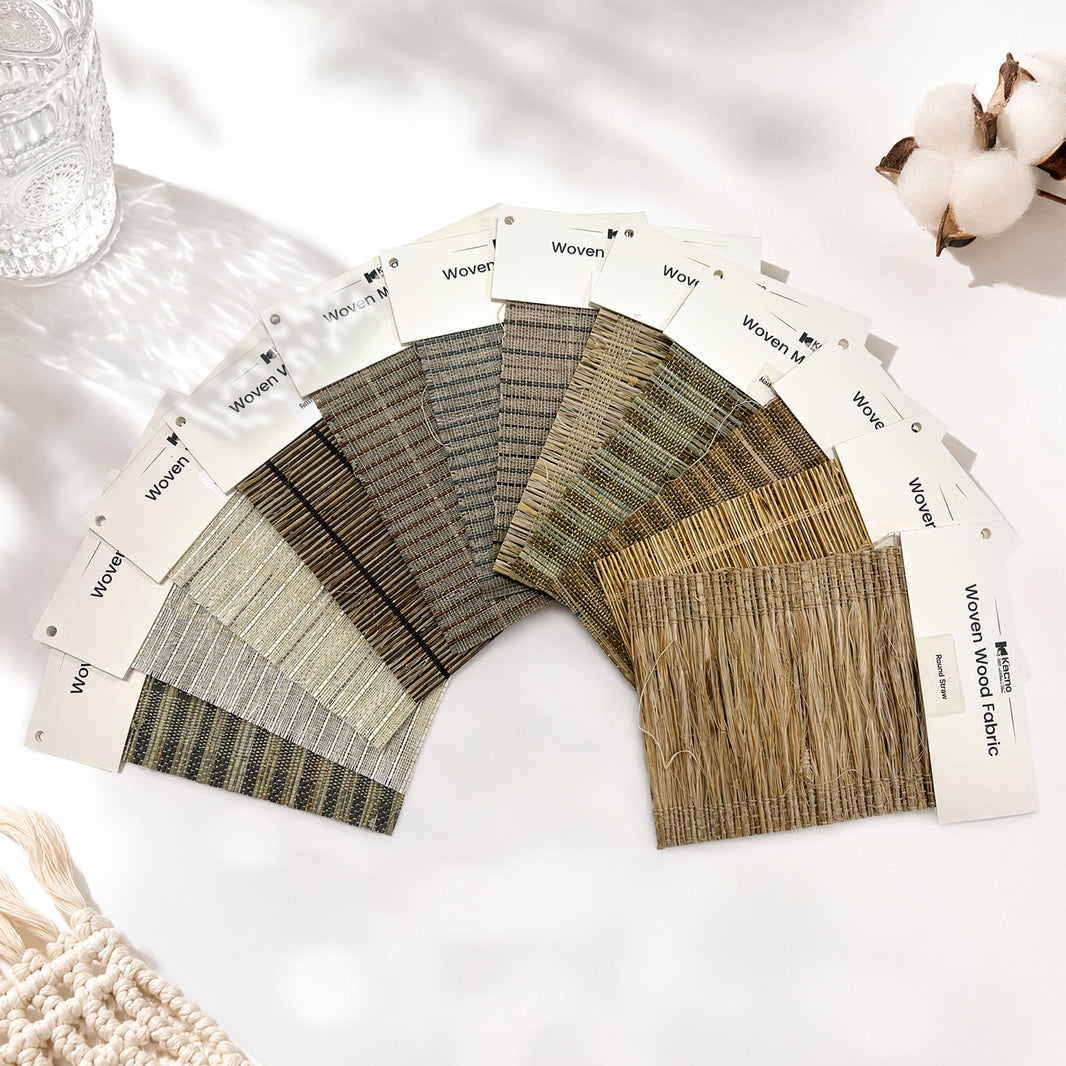 Kincmo Woven Wood Shade Fabric Swatches - Organic Texture