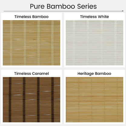 Kincmo Motorized 100% Bamboo Shades 50%/70%/100% Blackout - Pure Bamboo
