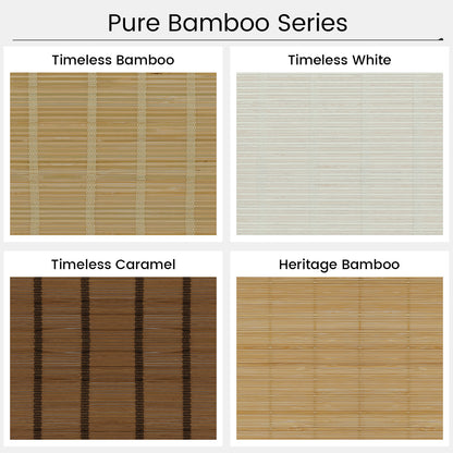 Kincmo Motorized 100% Bamboo Shades 50%/70%/100% Blackout - Pure Bamboo
