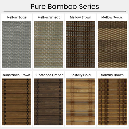 Kincmo Motorized 100% Bamboo Shades 50%/70%/100% Blackout - Pure Bamboo