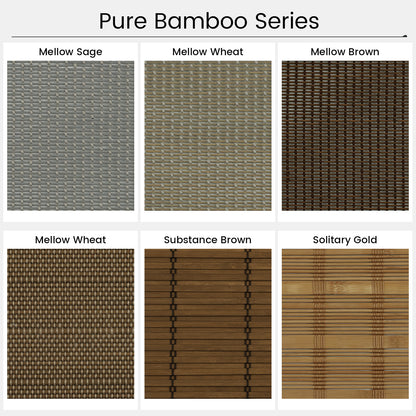 Kincmo Motorized 100% Bamboo Shades 50%/70%/100% Blackout - Pure Bamboo