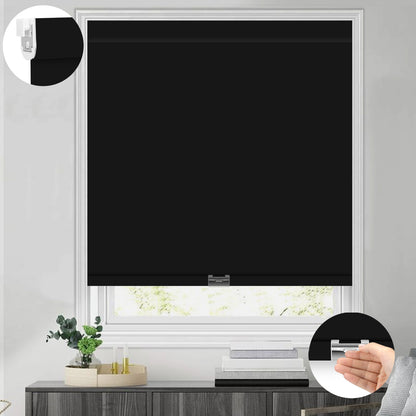 Kincmo No Drill Cordless Roller Shades 100% Blackout - Pure