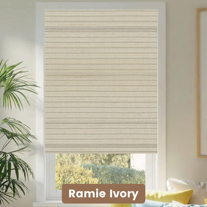 Kincmo Motorized Woven Wood Shades 50%/70%/100% Blackout - Natural Rustic