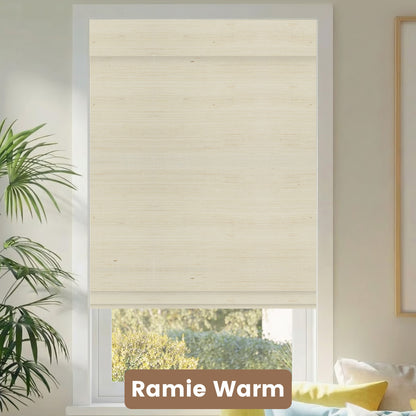 Kincmo Motorized Woven Wood Shades 50%/70%/100% Blackout - Natural Rustic