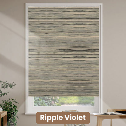 Kincmo Motorized Natural Woven Wood Shades 50%/70%/100% Blackout - Designer