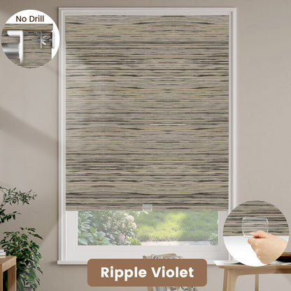 Kincmo No Drill Cordless Woven Wood Shades 50%/70%/100% Blackout - Designer