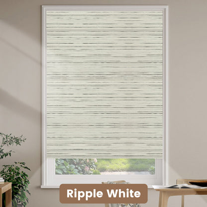 Kincmo Motorized Natural Woven Wood Shades 50%/70%/100% Blackout - Designer