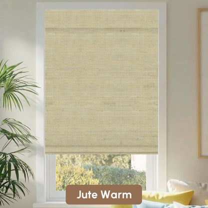 Kincmo Motorized Woven Wood Shades 50%/70%/100% Blackout - Natural Rustic