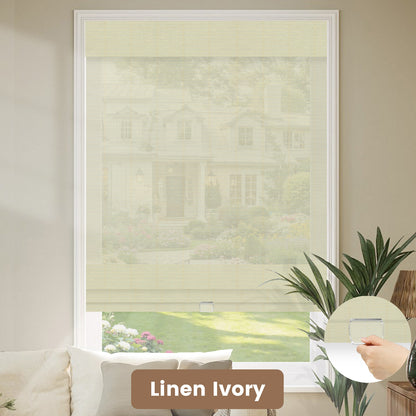 Kincmo Cordless Woven Wood Shades 50%/70%/100% Blackout - Organic Texture
