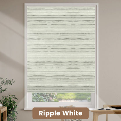 Kincmo Natural Jute Motorized Woven Wood Shades 50%/70%/100% Blackout - Designer