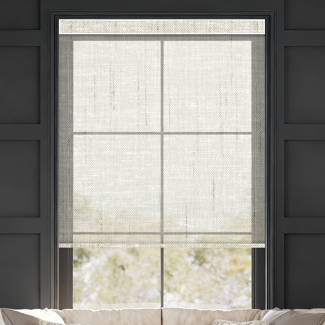 50% blackout motorized light filtering roller shades 