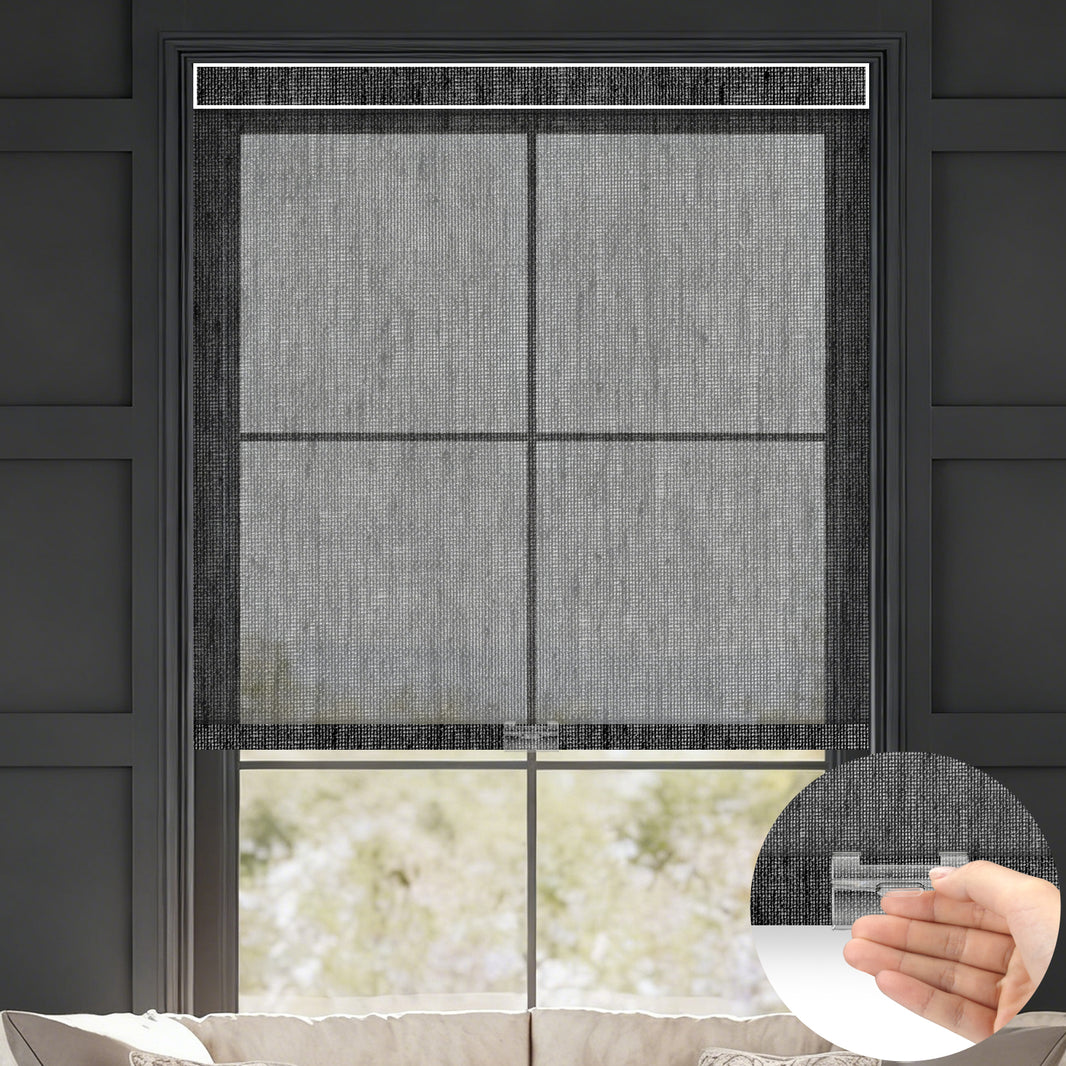 Kincmo Cordless Light Filtering Roller Shades 50% Blackout - Sheer