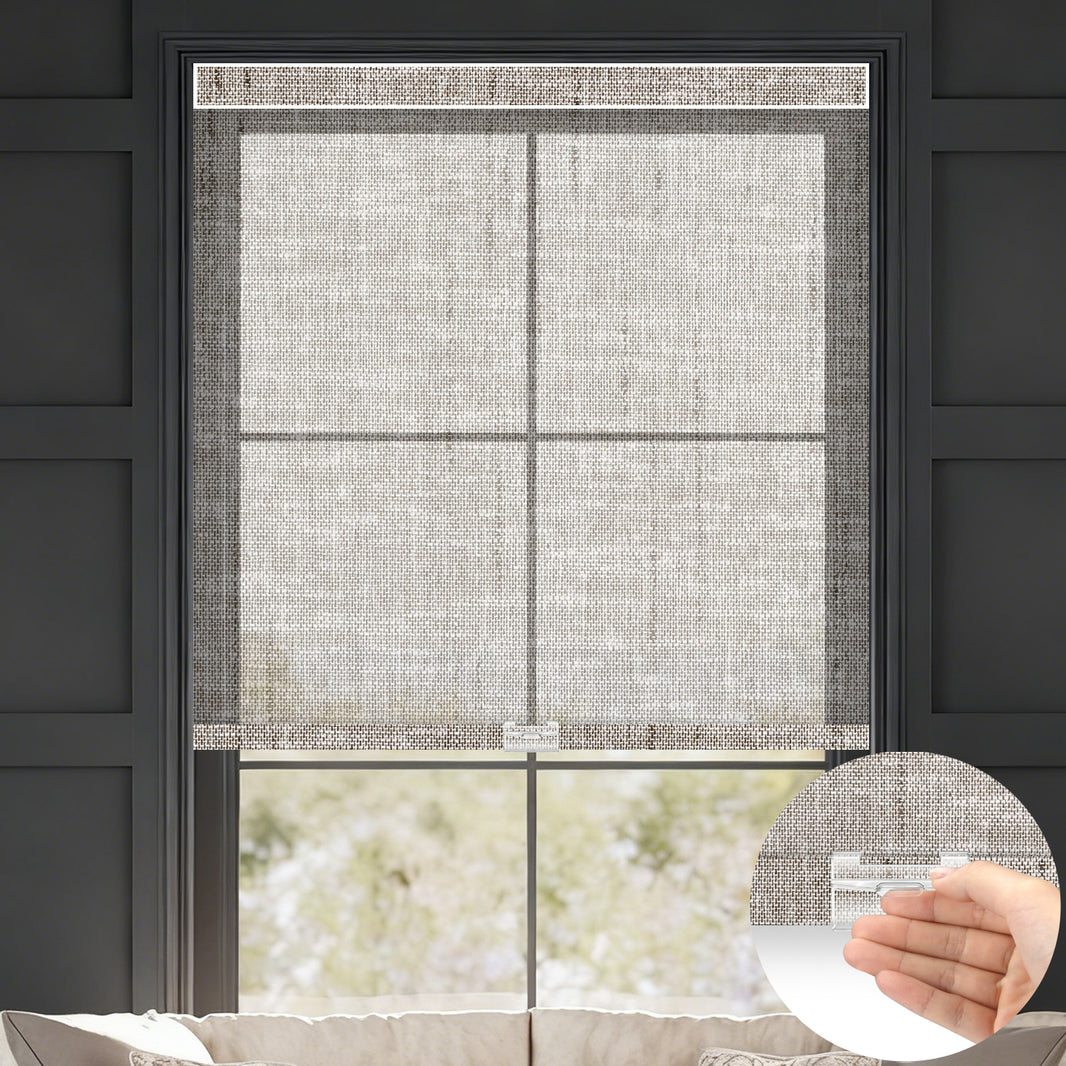 Kincmo Cordless Light Filtering Roller Shades 50% Blackout - Sheer