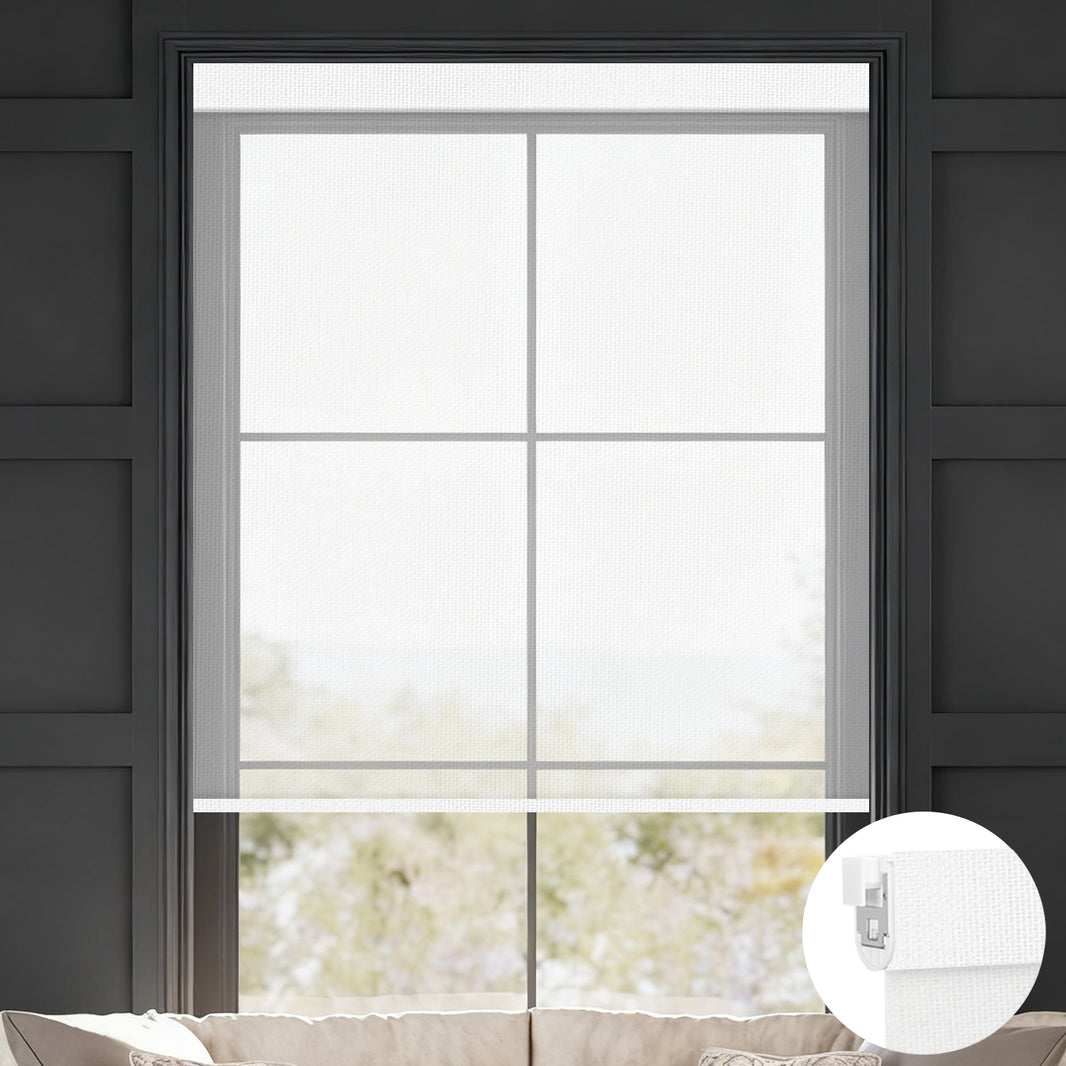 Kincmo No Drill Shades, Motorized 50% Blackout Light Filtering - Sheer