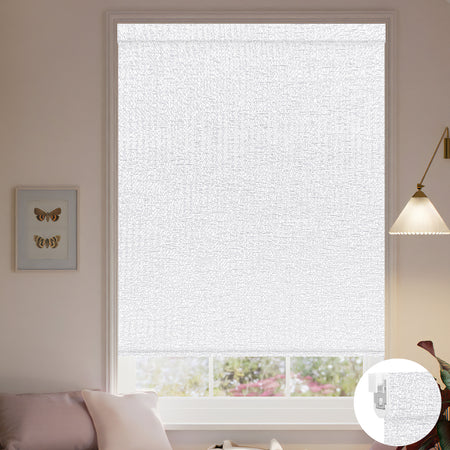 Kincmo No Drill Roller Shades, Motorized 100% Blackout - Starscape