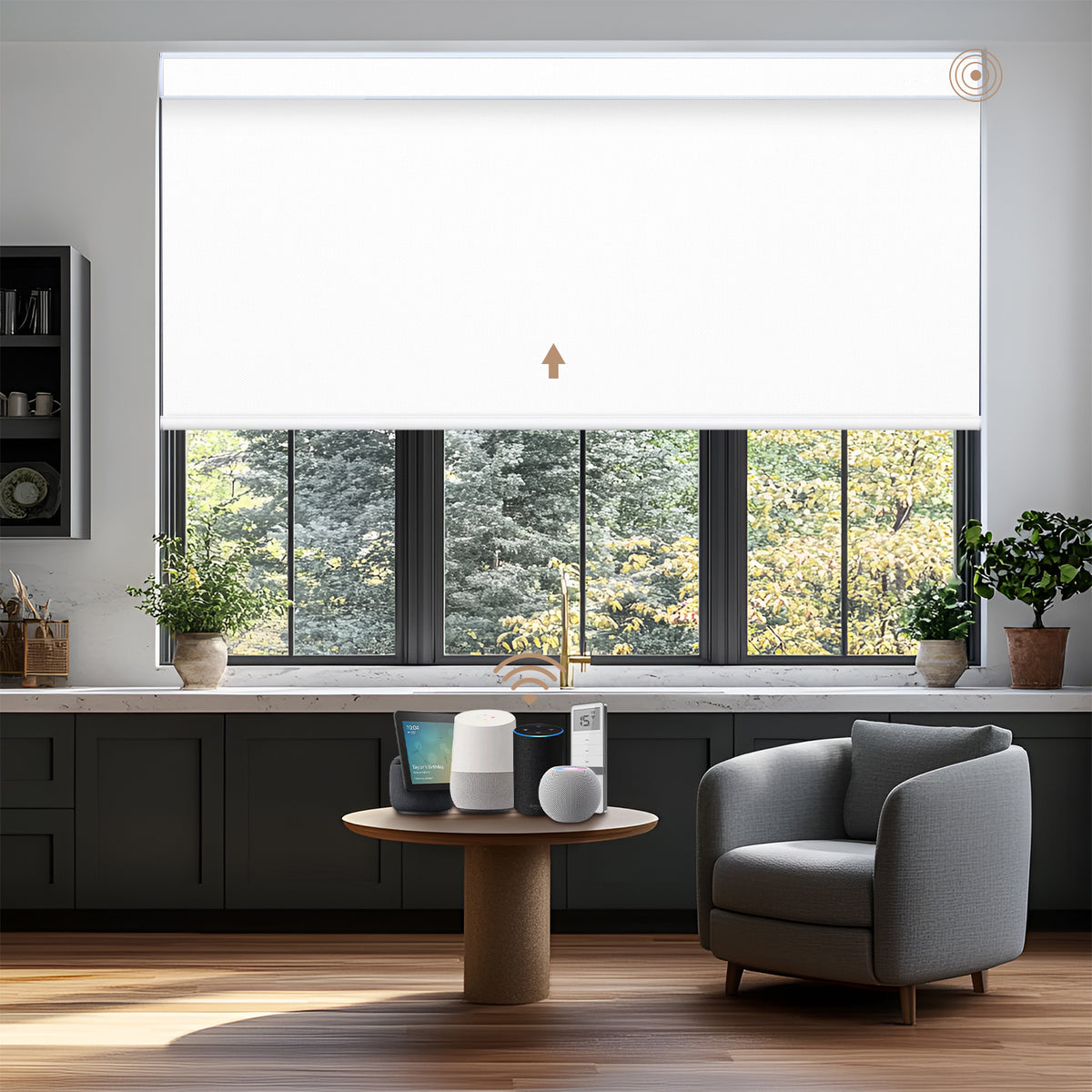 Kincmo Motorized Roller Shades 100% Blackout - WaterProof Vinyl