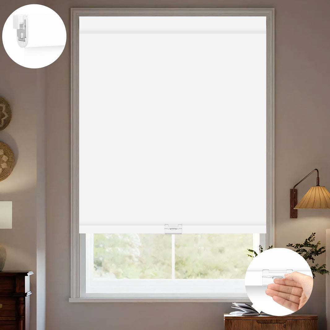 Kincmo No Drill Cordless Roller Shades 100% Blackout - WaterProof Vinyl