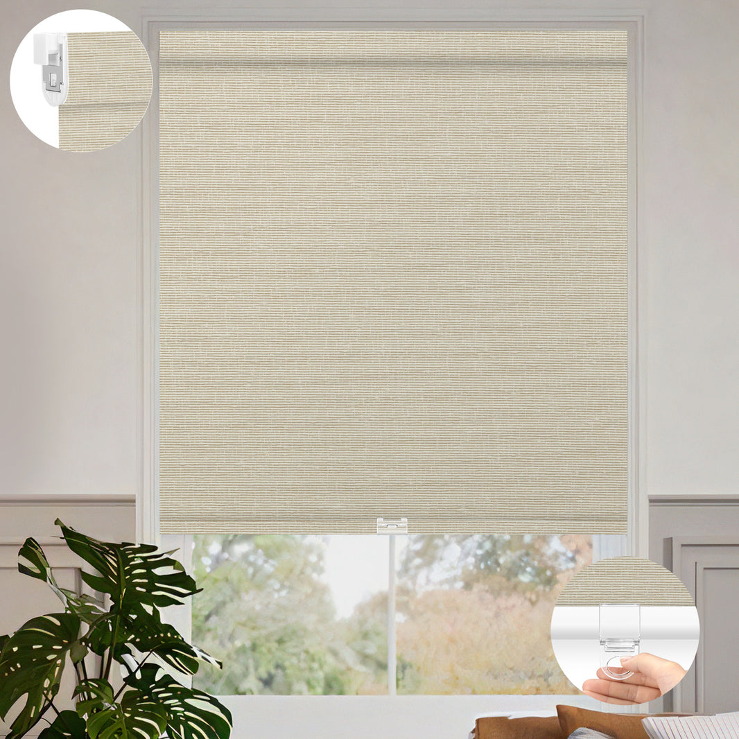 Kincmo No Drill Cordless Roller Shades 100% Blackout - Classic