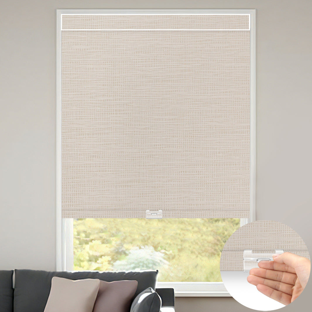Kincmo Cordless 100% Blackout Roller Shades - Weave