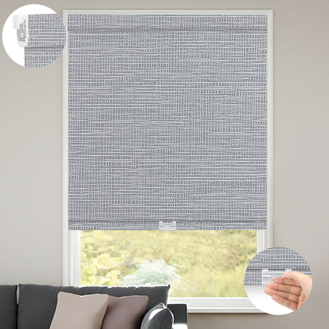 Kincmo No Drill Cordless Roller Shades 100% Blackout - Weave