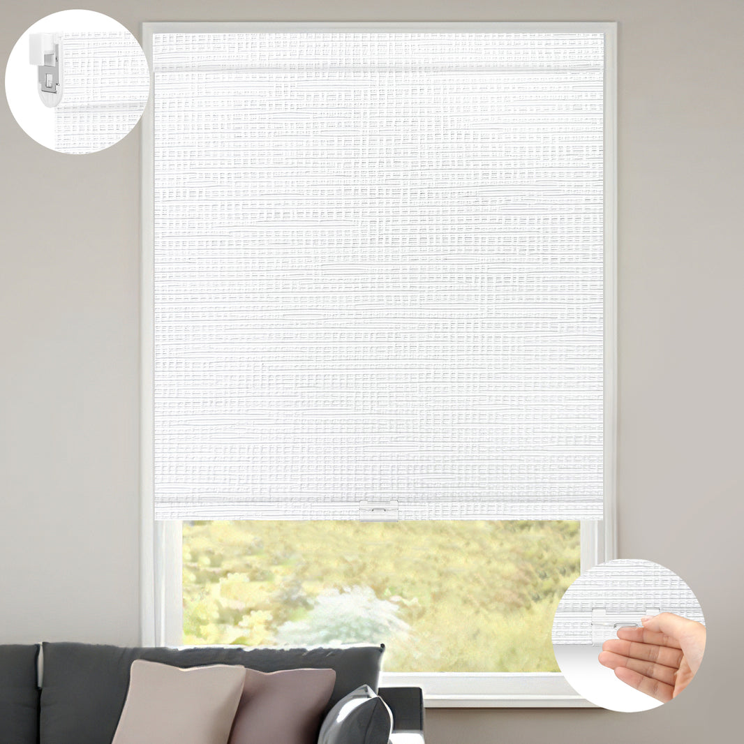 Kincmo No Drill Cordless Roller Shades 100% Blackout - Weave