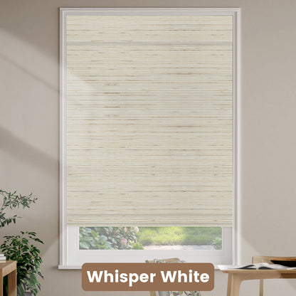 Kincmo Motorized Natural Woven Wood Shades 50%/70%/100% Blackout - Designer