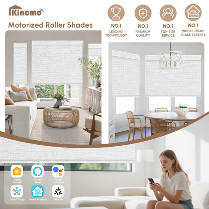 Kincmo Motorized Roller Shades 100% Blackout - Aqua Waves